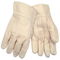 MCR Safety Hot Mill Work Gloves, 24oz Cotton Fabric, Nap-In, 2.5in Band Top and Knuckle Strap, Recycled Liner, Regular Weight