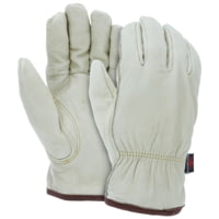 MCR Safety Leather Drivers Insulated Work Gloves, Premium Grade Grain Pigskin Leather, Fleece Lined and Keystone Thumb
