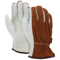 MCR Safety Leather Drivers Work Gloves, CV Grade Cow Grain Palm and Split Leather Back, Keystone Thumb