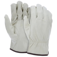 MCR Safety Leather Drivers Work Gloves, Select Grade Unlined Grain Pigskin, Keystone Thumb