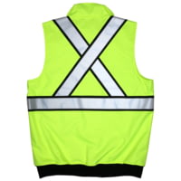 MCR Safety Luminator Body Warmer, ANSI Class 2, Water Resistant, Insulated Poly, Fleece Liner w/Zipper Front