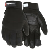 MCR Safety Mechanics Gloves, Grain Goatskin Palm with Foam Padding, Adjustable Hook and Loop Wrist Closure