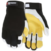 MCR Safety Mechanics Gloves, Reinforced Thumb Crotch, Rugged Grain Goatskin with Double Palm
