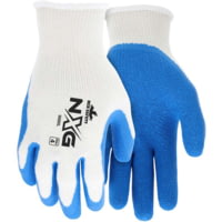 MCR Safety NXG 10-Gauge Cotton/Polyester Work Gloves w/Blue Latex Palm &amp; Fingertips