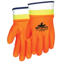 MCR Safety Oil Hauler Double Dipped PVC Work Gloves, PVC over Lime PVC, Soft Jersey Lining, Protective Safety Cuff