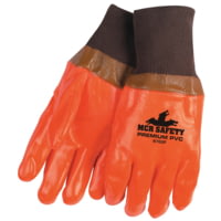 MCR Safety PVC Coated Insulated Work Gloves, Single Dipped Hi-Vis Smooth PVC, Foam Lined, Comfortable Knit Wrist