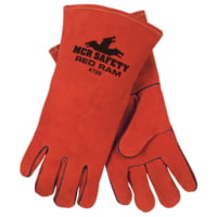 MCR Safety Red Ram Leather Welding Work Gloves, Premium Side Split Leather, Full Jersey Lined and Welted