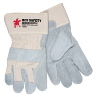 MCR Safety Sidekick Series Gloves, Select Side Split Leather Palm, 2.5in Rubberized Safety Cuff