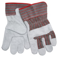 MCR Safety Split Leather Palm Work Gloves, Economy Grade Leather, 2.5in Starched Safety Cuff