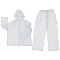 MCR Safety Squall Series 2 Piece Waterproof Clear Rain Suit - Rain Jacket with Attached Hood, Elastic Waist Rain Pants, .20mm PVC