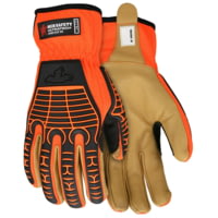 MCR Safety UltraTech Mechanics Hi-Vis Cut and Abrasion Resistant Gloves, DSM Dyneema Diamond Technology Lined, Goatskin Palm and TPR Back of Hand Protection