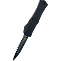 Microtech Hera II Mini D/E Black Full Serrate 2.9in Folding Knife