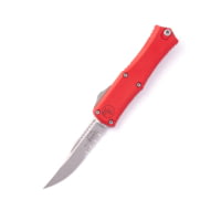 Microtech Hera II Mini S/E Stonewash Part Serrate 2.9in Automatic Folding Knife