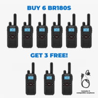 Midland Radio BR180 BizTalkR 6 Single Radios + 3 FREE - BR180BONUS3 69EEF7DC