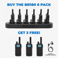 Midland Radio BR180 BizTalkR Radio 6-Pack + 3 FREE - BR180X6BONUS3 1B41DBF9