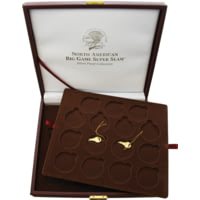 Miscellaneous Collectible Coin Display with Brown Faux Leather Box