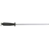 Master Cutlery Sharpening Steel Rod, 12in, Black Plastic handle