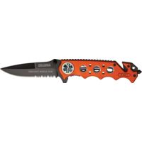 Master Cutlery Speed Rescue Partially Serrated Assisted Open Folding Knife, 3.5in