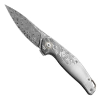 MKM Goccia Damasteel Rose Damascus steel Fixed Blade Knife