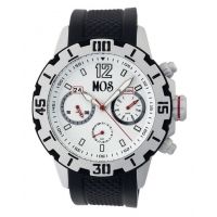 MOS Mens Casablanca Contour Silicone Strap Watch with Day and Date Sub-Dials