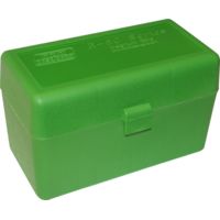 MTM Case-Gard 50 Flip Top Rifle Ammo Box for Large Magnum Calibers Green RLLD-50-10