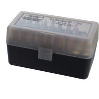 MTM Case-Gard 50 Rifle Ammo Boxes .22-250 To .308 Clear Smoke/Black RM-50-41T