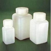Nalge Nunc Square Bottles, High-Density Polyethylene, Wide Mouth, NALGENE 2114-0008, Pack of 12