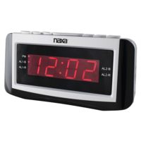Naxa Digital Dual Alarm Clock with Radio and Large LED Display