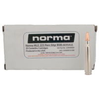 Norma .223 Remington 64 Grain Bonded Solid Base Nickel Plated Brass Cased Centerfire Rifle Ammunition