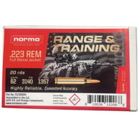 Norma 223 Rem 62 Grain Full Metal Jacket Rifle Ammunition