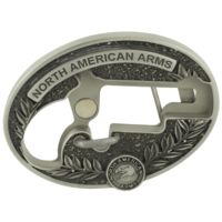 North American Arms 1 1/8 Long Rifle Ova Ornate Belt Buckle w/ Secure Clip Release, Fits Belts 1 Inch to 1 1/2 Inch