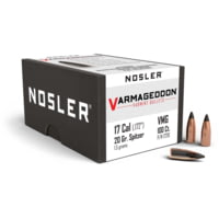 Nosler 17210 Varmageddon 17 Caliber .172 20 GR Flat Base Tipped (FBT) 100 Box