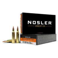 Nosler .22-250 Remington Ballistic Tip 55 grain Brass Cased Rifle Ammunition