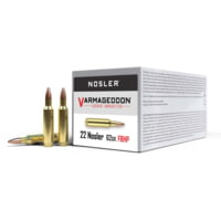 Nosler .22 Nosler Flat Base Hollow Point 62 grain Brass Cased Rifle Ammunition