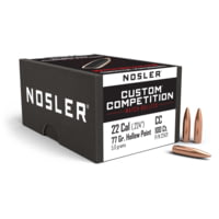 Nosler 22421 Custom Competition 22 Caliber .224 77 GR Hollow Point Boat Tail (H