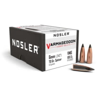 Nosler 26123 Varmageddon 6mm .243 70 GR Flat Base Tipped (FBT) 100 Box