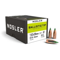 Nosler 30131 Ballistic Tip Hunting 7.62X39 123 GR Spitzer Boat Tail 50 Box