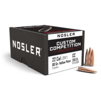 Nosler 53080 Custom Competition 22 Caliber .224 80 GR Hollow Point Boat Tail (H
