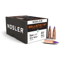 Nosler Ballistic Tip Lead Free Varmint Rifle Bullet 6mm 55gr