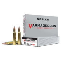 Nosler Varmageddon .223 Remington 62 Grain Flat Base Hollow Point Brass Cased Centerfire Rifle Ammunition