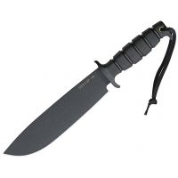 Ontario Knife Gen II SP48 Fixed Blade Knife, Black Kraton Handle, 8.5in Black Blade, Plain