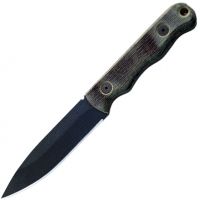 Ontario Knife Ranger Shiv 8.25in Fixed Blade Knife, Black Micarta Handle, Black Blade, Plain