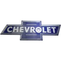 Open Road Brands Die Cut Emb Tin Sign Chevrolet Bowtie Blue