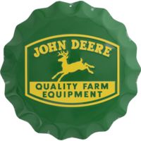 Open Road Brands Tin Bottle Cap John Deere 14"x14"<