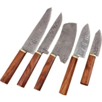 Paladin Japanese Damascus Steel Santonku Chef Knife Set, 5 Pieces