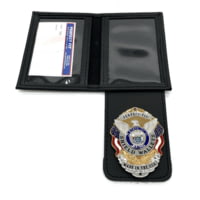 Perfect Fit Dress Leather Double ID Case w/ Badge Flap