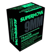 Supernova Tracer Non Corrosive Green 9mm Luger 119 Grain Full Metal Jacket Pistol Ammunition