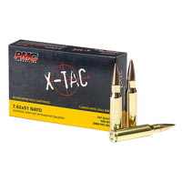 PMC Ammunition 762X X-Tac 7.62x51mm NATO 147 grain Full Metal Jacket Boat Tail (FMJBT) Brass Centerfire Rifle Ammunition