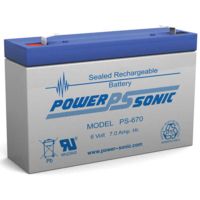 Power Sonic PS670F1 6V 7Ah Sealed Lead Acid Battery