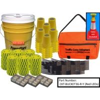 Powerflare 36-Position Cone Adapter Kit with 36-Pack Bucket of Magnetic PowerFlare Lights